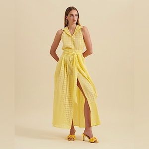 Anne Fontaine Guethary Yellow Eyelet Dress